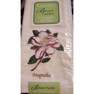 Portmeirion Botanic Garden Napkins Floral Magnolia Set Of 4 19''X 19" New
